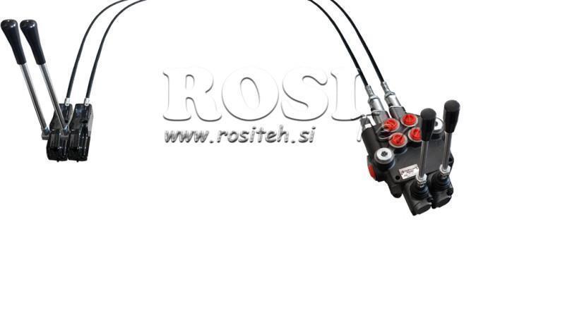 JOYSTICK DE DUPLO MANUSEIO 2 m VÁLVULA HIDRÁULICA 2xP40 litros