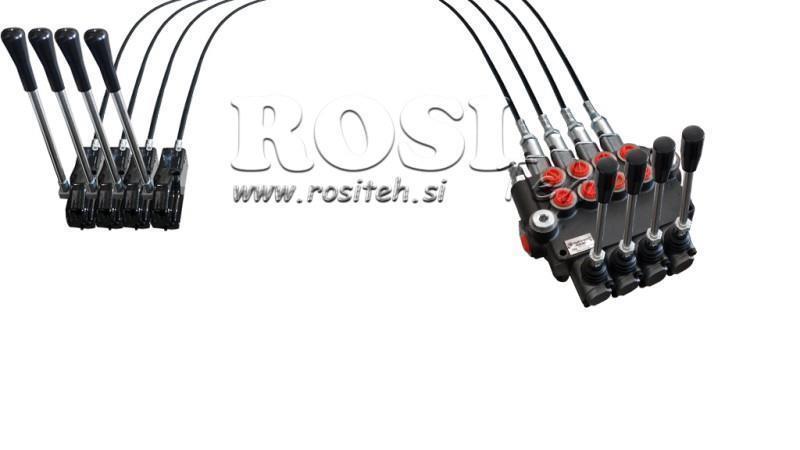 JOYSTICK DOPPIO MANICO 1 m VALVOLA IDRAULICA 4xP40 litri