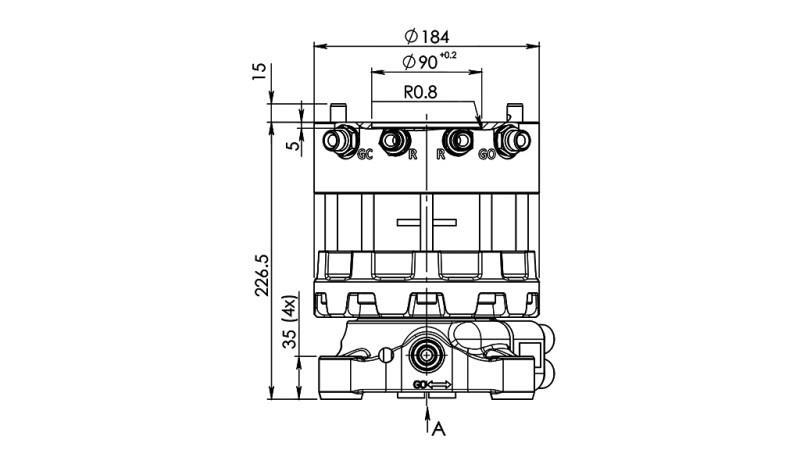 ROTATORE IDRAULICO GR55FF - FLANGE DOPPIE 4500/2500