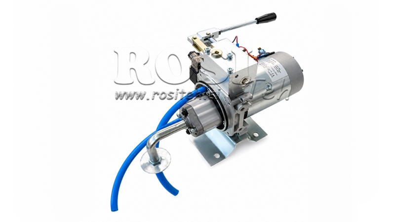 MINI HYDRAULICKÁ JEDNOTKA 12V DC - 1.6kW = 2.1cc - 8 litrů - jednofázová jednotka S RUČNÍ PUMPOU