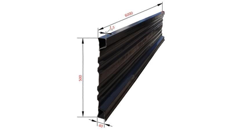 PANNEAU LATÉRAL POUR REMORQUE BASCULANTE 6 MET. - HAUTEUR 500 mm