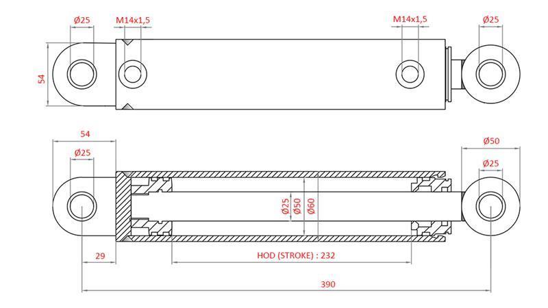 HYDRAULICKÝ ŘÍDÍCÍ CYLINDR FIAT-NEW HOLLAND OEM-87302891, 5164022, 82991196