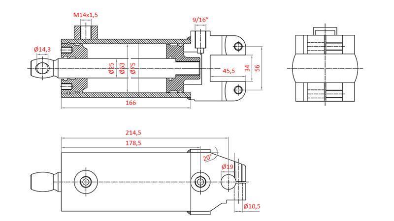 CYLINDRE DE DIRECTION HYDRAULIQUE MASSEY FERGUSON OEM-1605121M91, 1605121M92 532193M91, 3773711M91