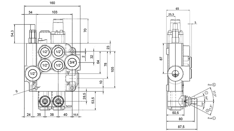 MANUALE VALVOLA IDRAULICA MONOBLOCCO 2xZ80 + FUNZIONE FLOTTANTE