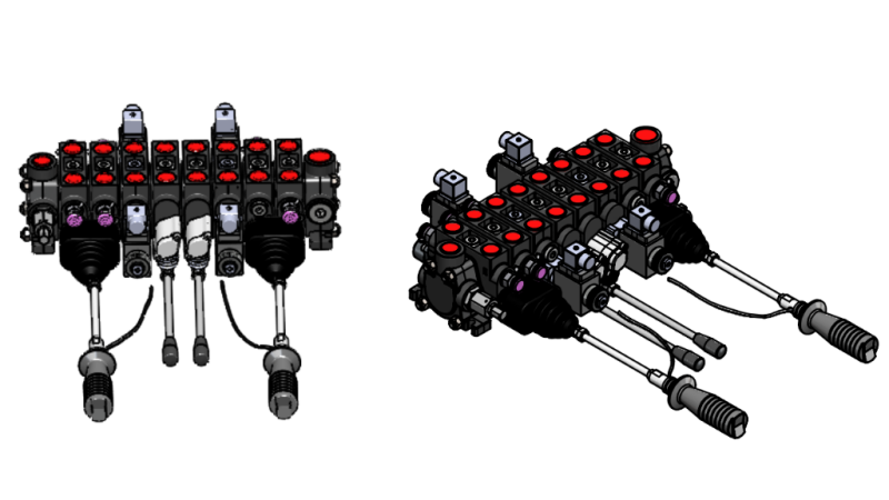 VALVOLA IDRAULICA HIAB 8xPC70 + 2x JOYSTICK - STERZO ELETTRICO 12V