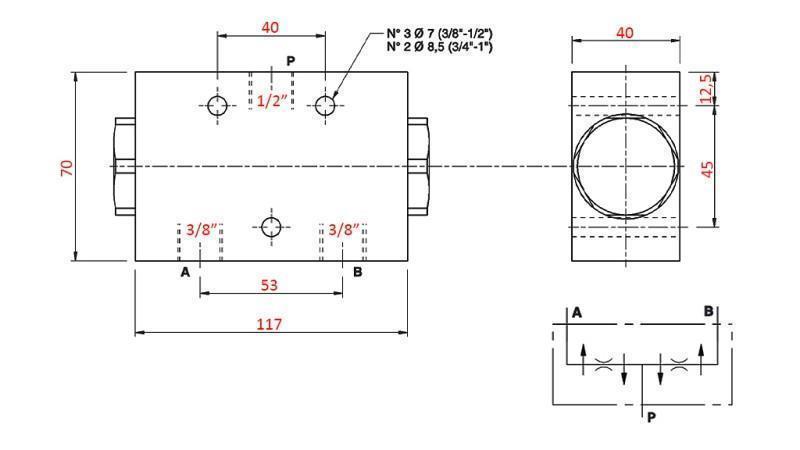 ΒΑΛΒΙΔΑ ΥΔΡΑΥΛΙΚΗΣ ΔΙΑΝΟΜΗΣ ΡΟΗΣ V1027 DFL 60-80 λίτρα - 3/8 - 250 bar (max.300 bar) ΜΕΤΑΛΛΙΚΗ