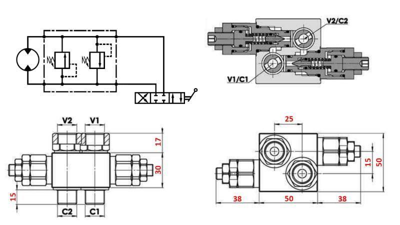 RÉGULATEUR DE PRESSION HYDRAULIQUE 20-130 BAR POUR HYDROMOTEUR MM