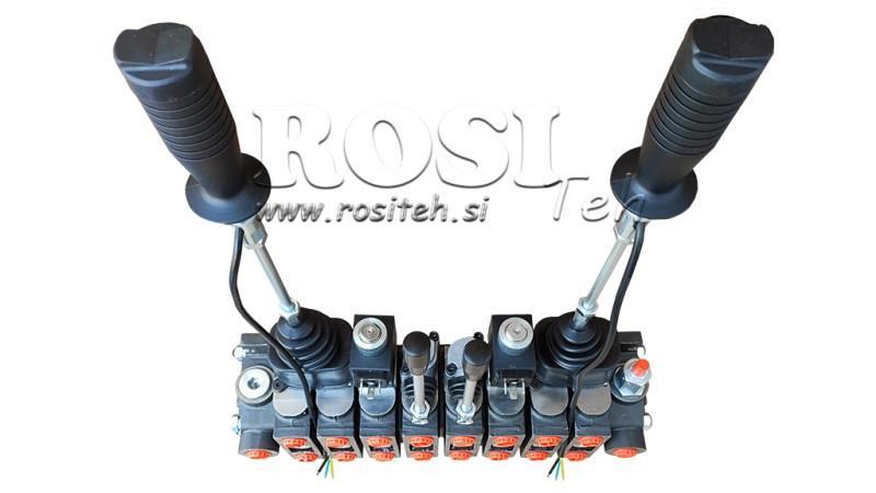 HYDRAULISK VENTIL HIAB 8xPC70 2x JOYSTICK - ELEKTRISK KONTROL 12V