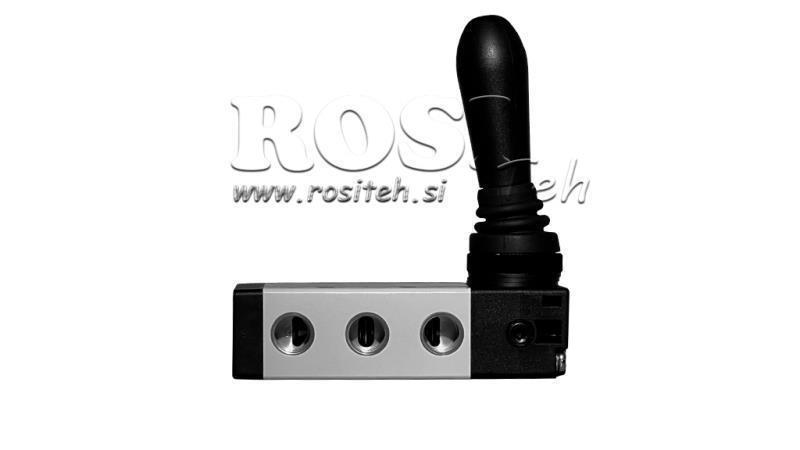 VALVOLA MANUALE PNEUMATICA 5/3 3/8 PRT-1053-CRV RITORNO CON MOLLA