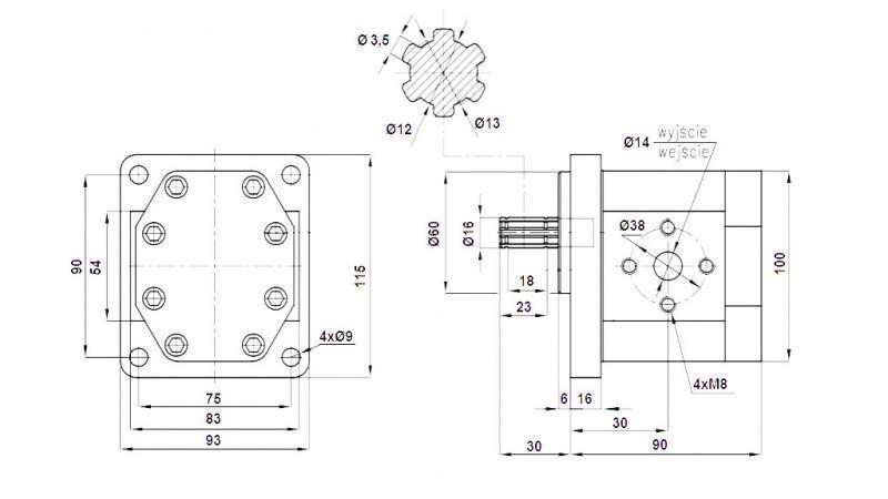HYDRAULIKPUMPE NSZ 10 - 6 ZAHN 10 CC RECHTS