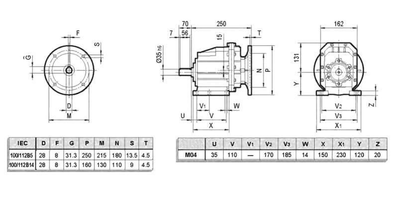 ERC04 ΜΕΙΩΤΗΣ ΓΙΑ ΗΛΕΚΤΡΙΚΟ ΜΟΤΕΡ MS100 (2.2-3-4kW) ΑΝΑΛΟΓΙΑ 25:1