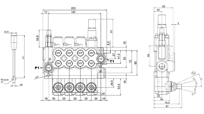 MANUALE VALVOLA IDRAULICA MONOBLOCCO 4xZ50 + FUNZIONE FLOTTANTE