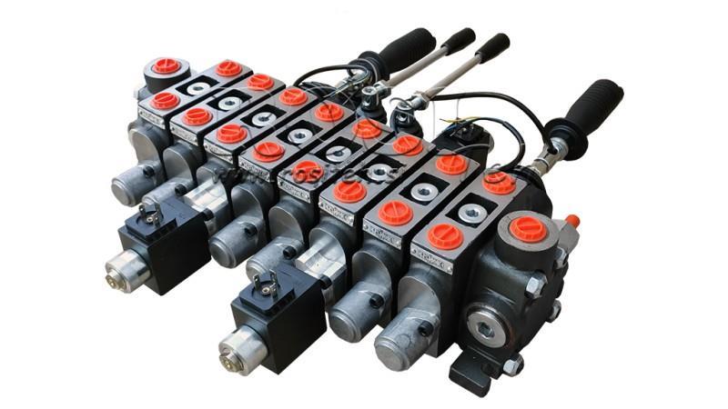 HYDRAULISK VENTIL HIAB 8xPC70 2x JOYSTICK - ELEKTRISK KONTROL 12V