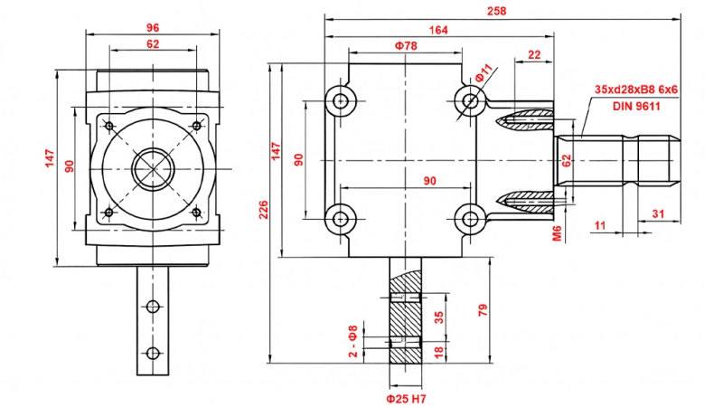 INGRANAGGIO AD ANGolo L-155J 1: 1.14 (16HP-12KW)