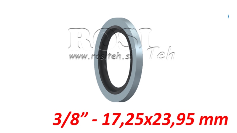 O-KROUŽEK S GUMOVÝM TĚSNĚNÍM 3/8 - 17,25x23,95 mm