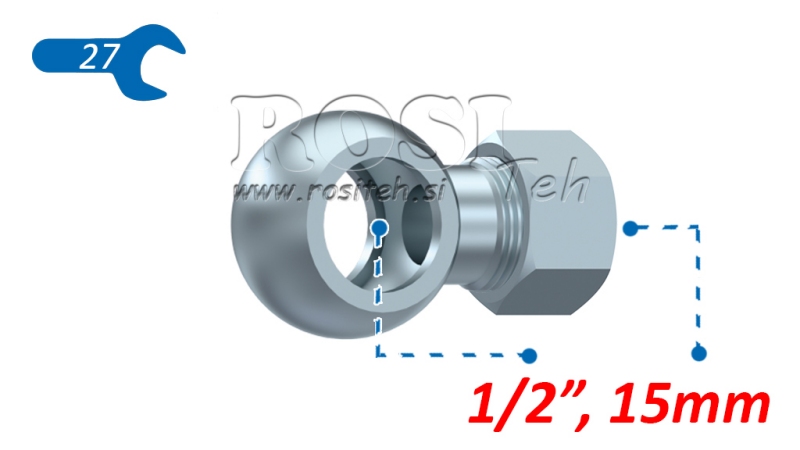 METAL HOSE BANJO 1/2