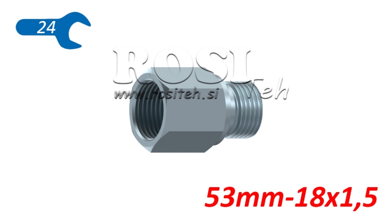 HIDRAVLIČNI ADAPTER PODALJŠAN MOŠKI-ŽENSKI M18x1,5 - 53mm