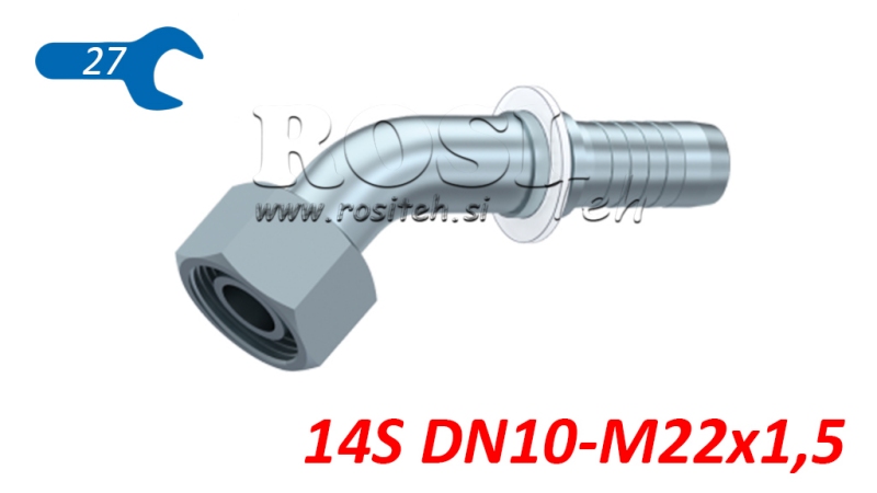 ΥΔΡΑΥΛΙΚΗ ΣΥΝΔΕΣΗ DKOS 14 ΜΕ ΘΗΛΥΚΟ ΕΛΒΟ 45 DN10-M22X1,5