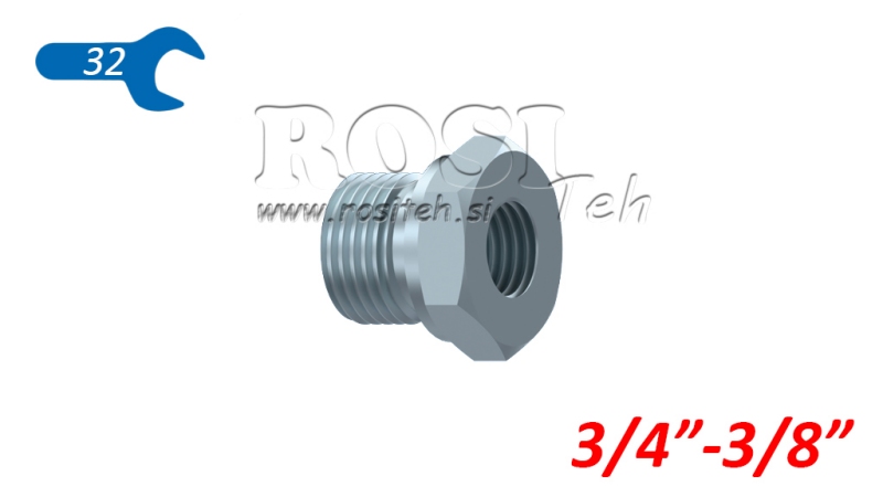 HYDRAULISK ADAPTER HAN-HUN 3/4-3/8
