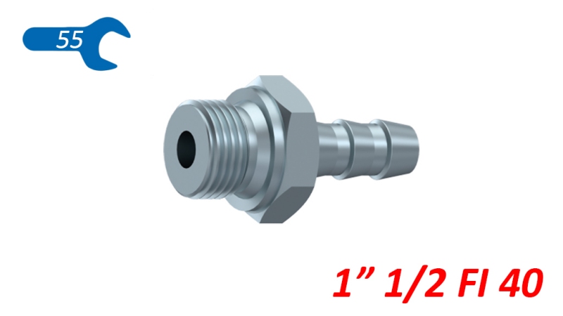 HYDRAULISK HANNEKOBLING 1 1/2 TIL GUMMI SLANGE DIAMETER 40