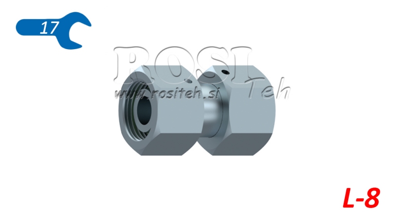 CONNETTORE IDRAULICO CON DOPPIO DADO GIREVOLE (8L) M14X1,5