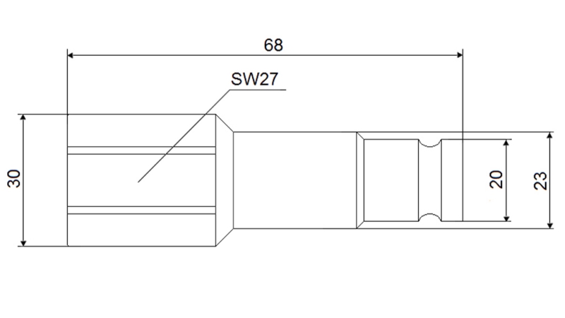 RASK KOBLING GRAVEMASKIN FFH HAN 1/2 LETT