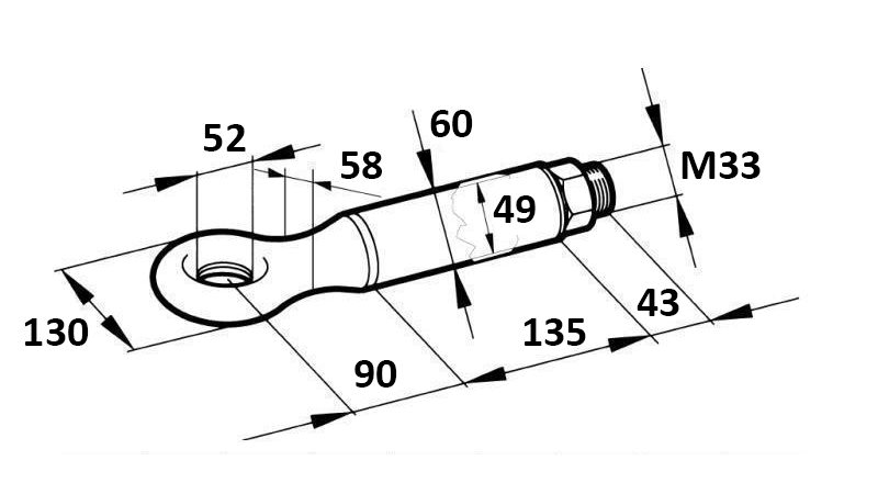ROTATING TOWING HOOK Φ52 14.000/3.000KG