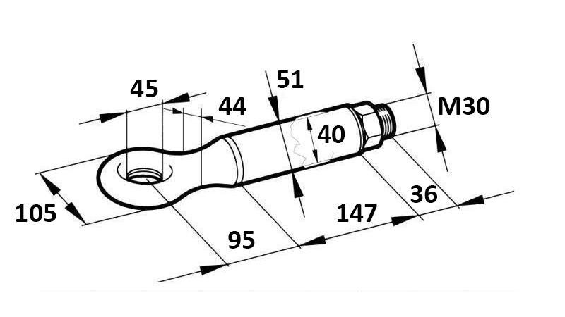 SVINGENDE BUGSERINGSKROG FI45 6000/1100KG