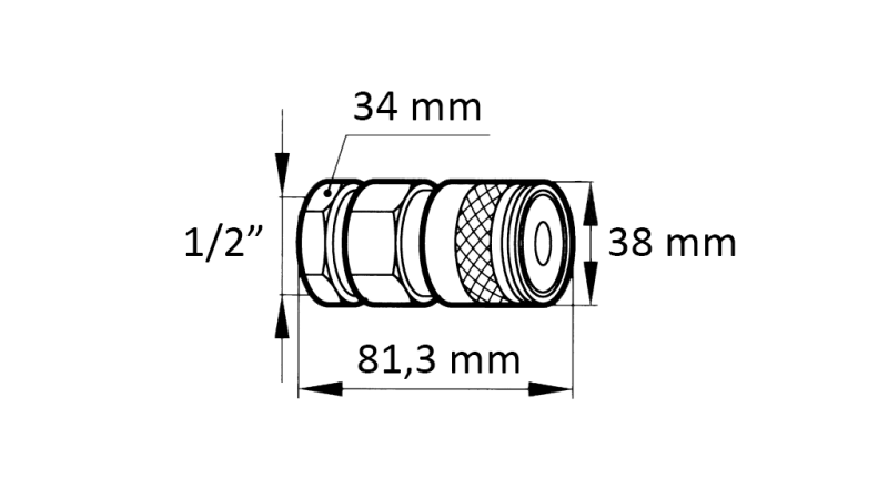 NOPEA KUPPLING KAIVURILLE FFH NAARAS 1/2