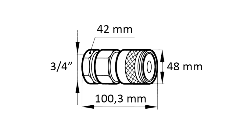 QUICK COUPLING EXCAVATOR FFH FEMALE 3/4