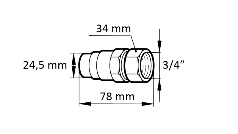 SZYBKOZŁĄCZE KOPARKI FFH MĘSKIE 3/4 38MM