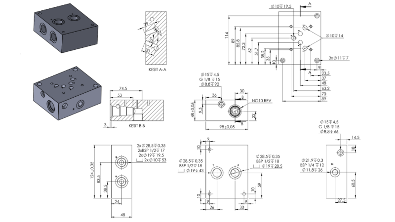 CETOP BASE NG10-1-RV