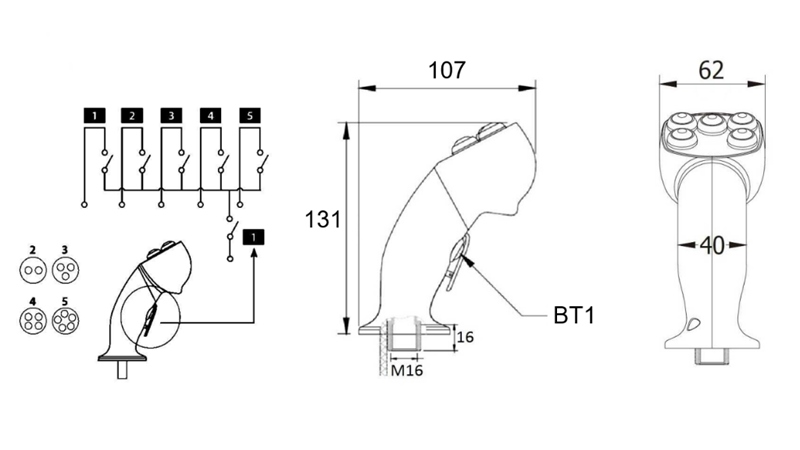 TELECOMANDO ROSI JOYSTICK - 4 TASTI + TASTI