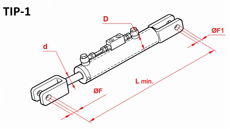 BRACCIO LATERALE IDRAULICO SOLLEVATORE - CASE-IH 80/40min.610 tipo (1) fi 19/16