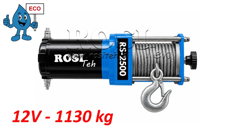 12 V ELECTRIC WINCH RS-2500 - 1133 kg - ECO