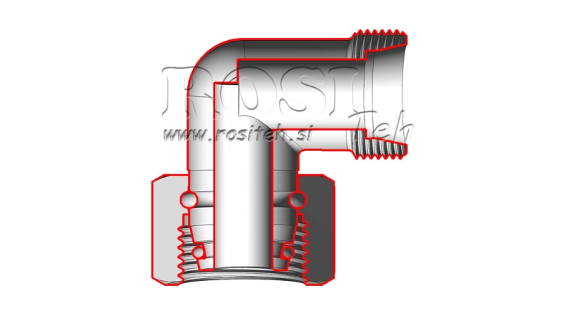 GOMITO IDRAULICO 90° L-22 CON DADO GIREVOLE M30X2