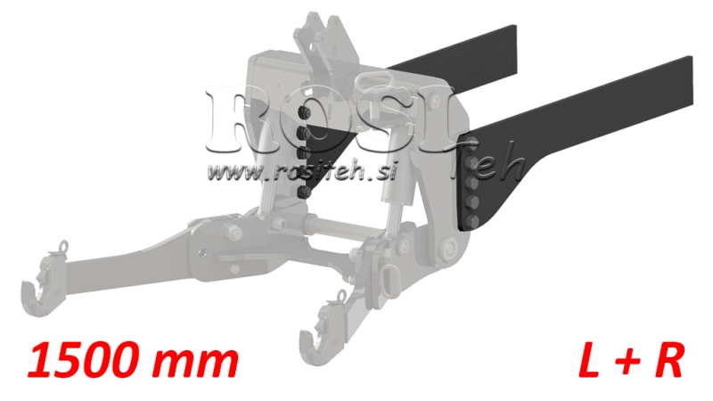 CONSOLLE DI MONTAGGIO UNIVERSALE PER IDRAULICA ANTERIORE DEL TRATTORE CAT. 2 & CAT. 3 (1500 mm)