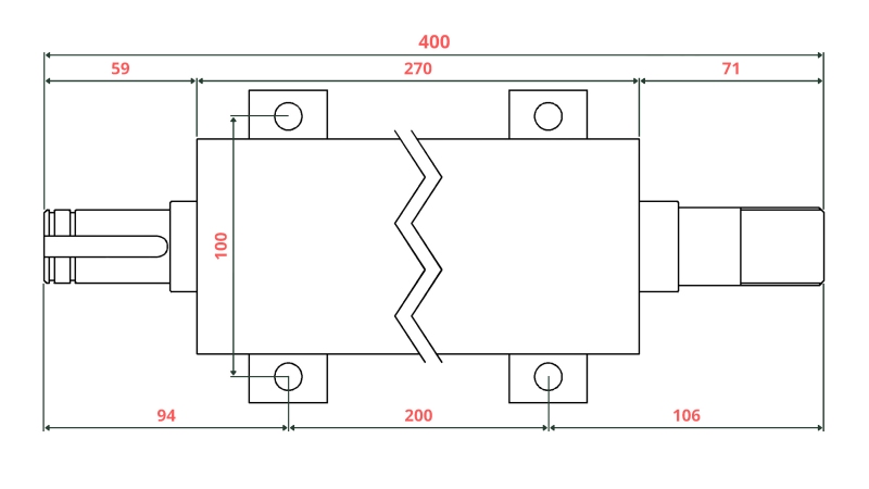 ALBERO PER SEGA CIRCOLARE IN GHISA 400MM (FILETTO DESTRO)