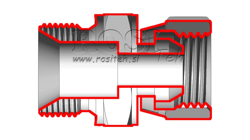 RIDUTTORE IDRAULICO CON DADO GIREVOLE BSP  1/2-BSP 3/8