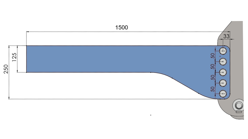 CONSOLLE DI MONTAGGIO UNIVERSALE PER IDRAULICA ANTERIORE DEL TRATTORE CAT. 2 & CAT. 3 (1500 mm)
