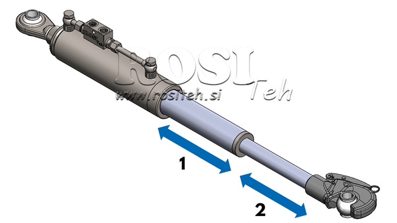 TELESKOPSKA HIDRAULIČNA POTEZNICA AUTOMATSKA - CAT. 2 (45-95 HP) - 480-697 mm (25,4 mm)