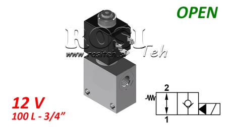 2 valvola di corsa 3/4 (NO) 12V - 120lit
