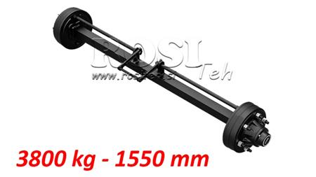 AXLE FOR TRAILER WITH BRAKES (6 SCREWS) - 3800 kg - 1550 mm