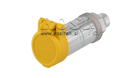 YELLOW PROTECTIVE COVER PVC FEMALE QUICK COUPLING PUSH-PULL