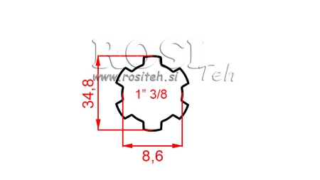 KARDANSKI ADAPTER 1-3/8 STANDARD (500 mm)