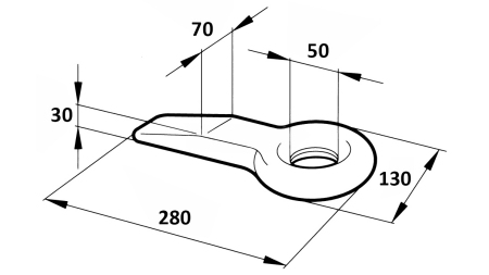ZUGÖSE FIX FI50 70x30 L280 - 14000KG/2000KG