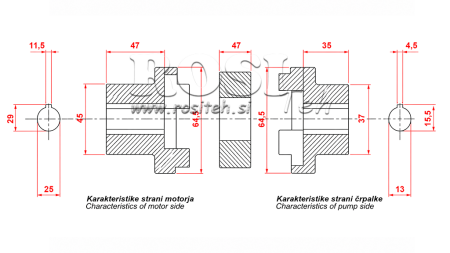 STUCCO DI COLLEGAMENTO DI MOTORE A BENZINA + POMPE gr.1
