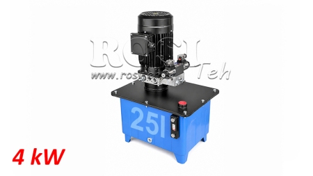 MINI ZASILANIE HYDRAULICZNE 380V AC (4 kW) - 8 cc - 12 lit/min - zbiornik 25 lit