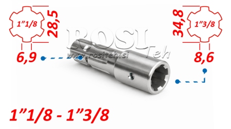 P.T.O. ADAPTER fra 1”1/8 til 1”3/8