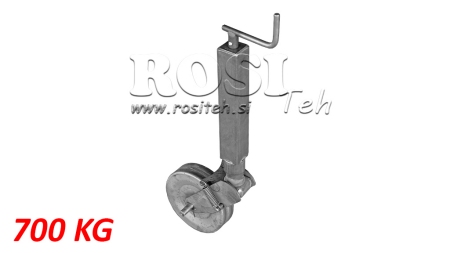 PIEDINO DI SUPPORTO FILETTATO CON RUOTA (ALTEZZA 810 mm - CORSA 240 mm) - 700 kg